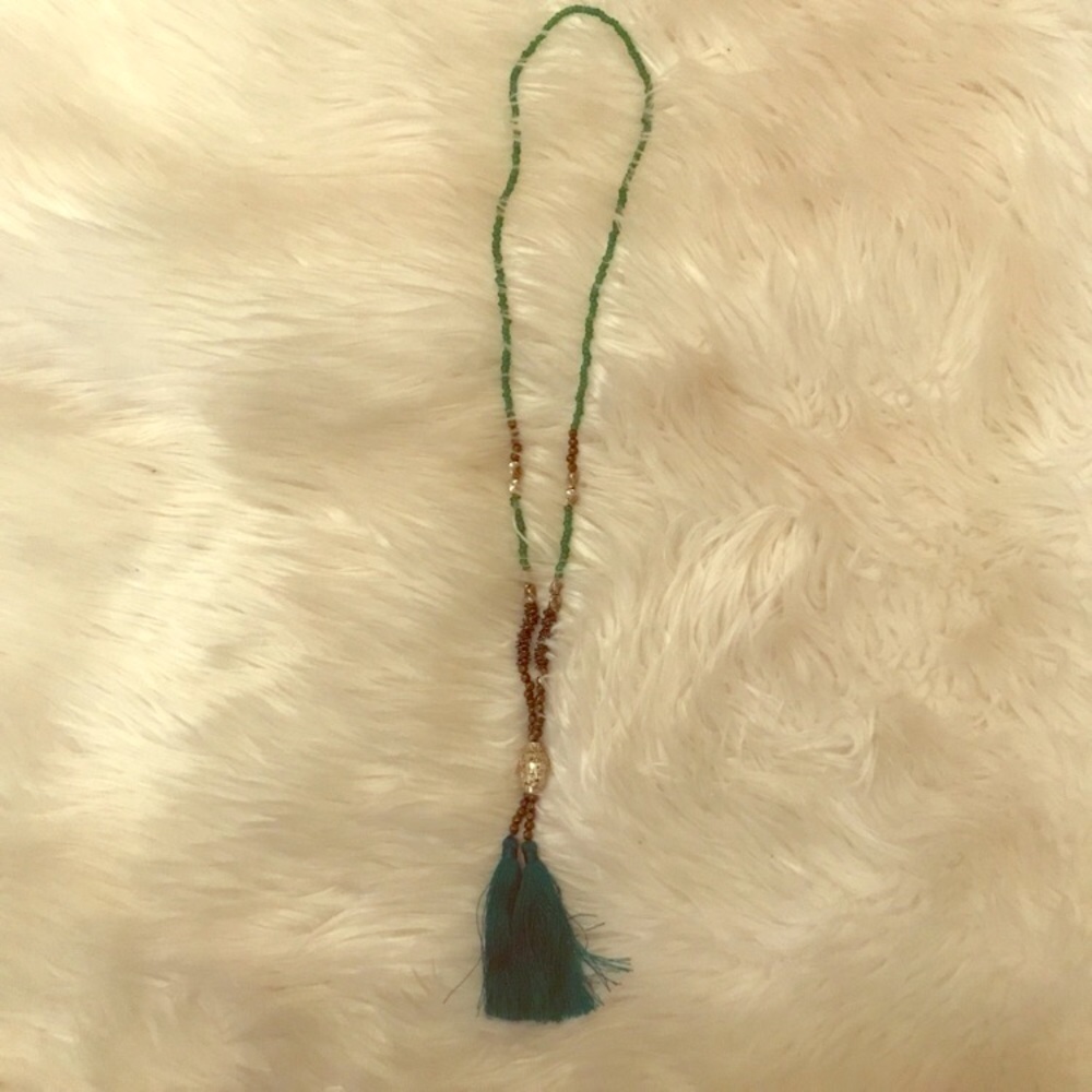 Bohemian beeded Buddha tassel necklace
